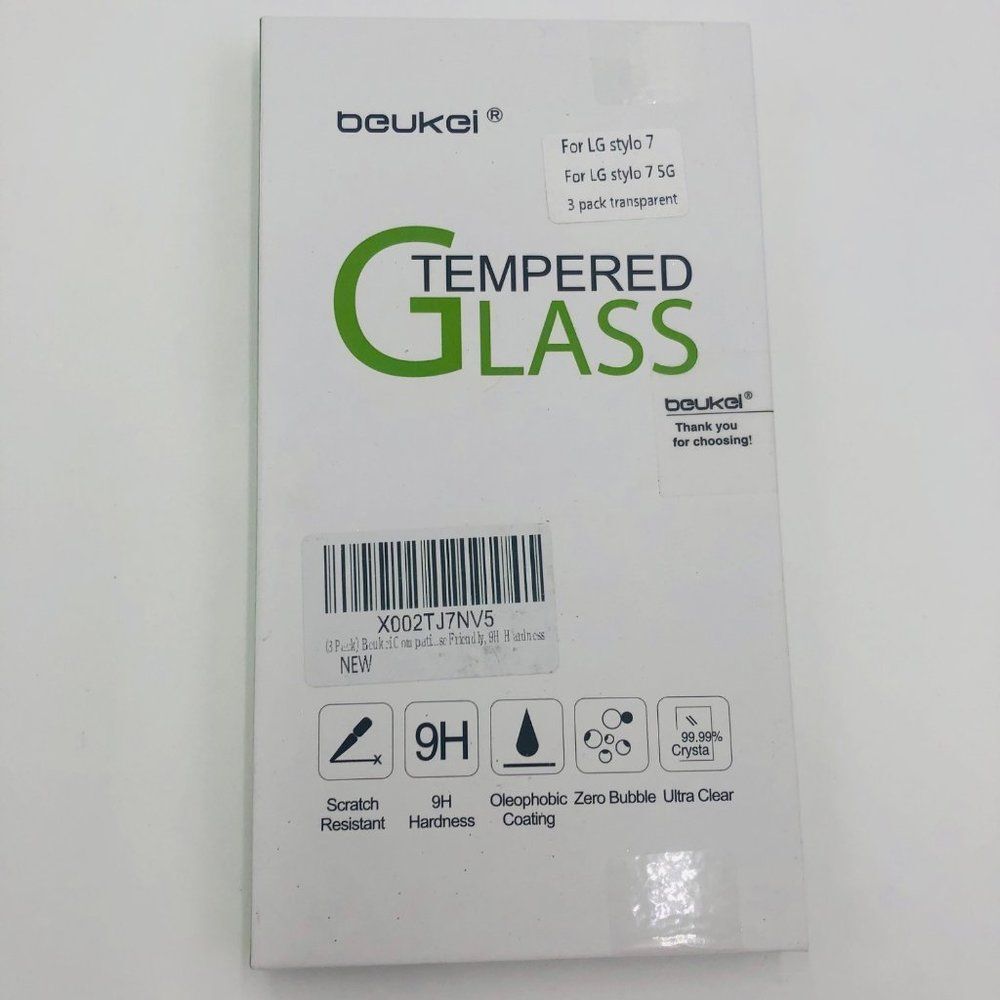 Brand New BEUKEI Tempered Glass For LG‎ Stylo 7 Screen Protector